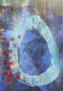 Drop with red dots by Karen Phillips